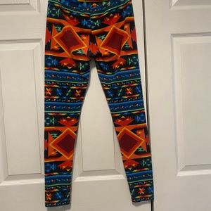 LuLaRoe Multicolor Native Tribal Geometric Polyester Blend Legging OS